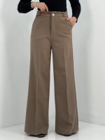 شلوار پارچه ای زنانه فول بگ موکا