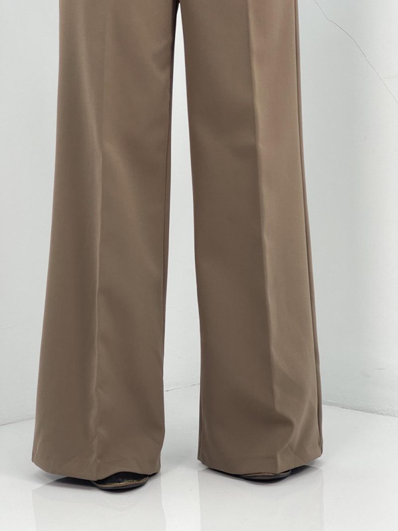 شلوار پارچه ای زنانه فول بگ موکا