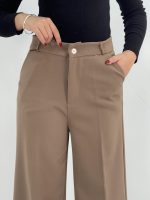 شلوار پارچه ای زنانه فول بگ موکا