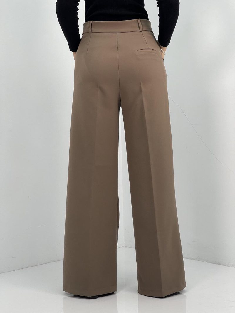 شلوار پارچه ای زنانه فول بگ موکا