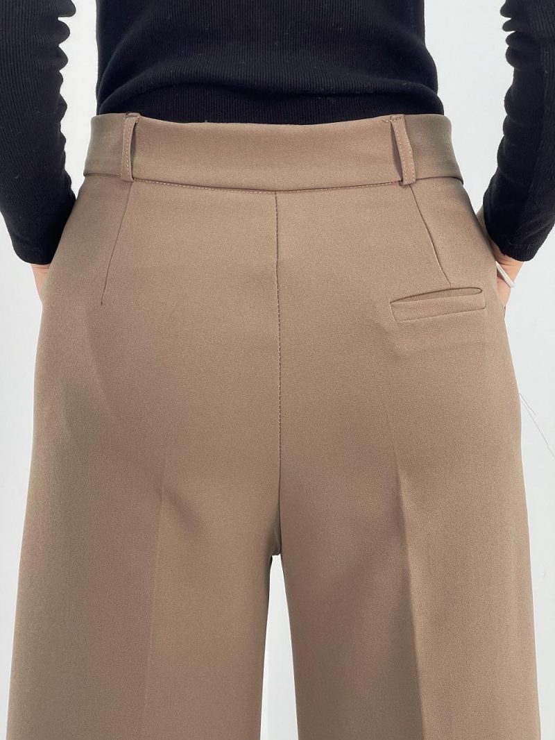 شلوار پارچه ای زنانه فول بگ موکا