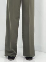 شلوار پارچه ای زنانه فول بگ سبز رنگ