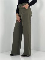 شلوار پارچه ای زنانه فول بگ سبز رنگ