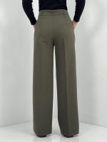 شلوار پارچه ای زنانه فول بگ سبز رنگ