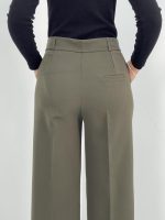 شلوار پارچه ای زنانه فول بگ سبز رنگ