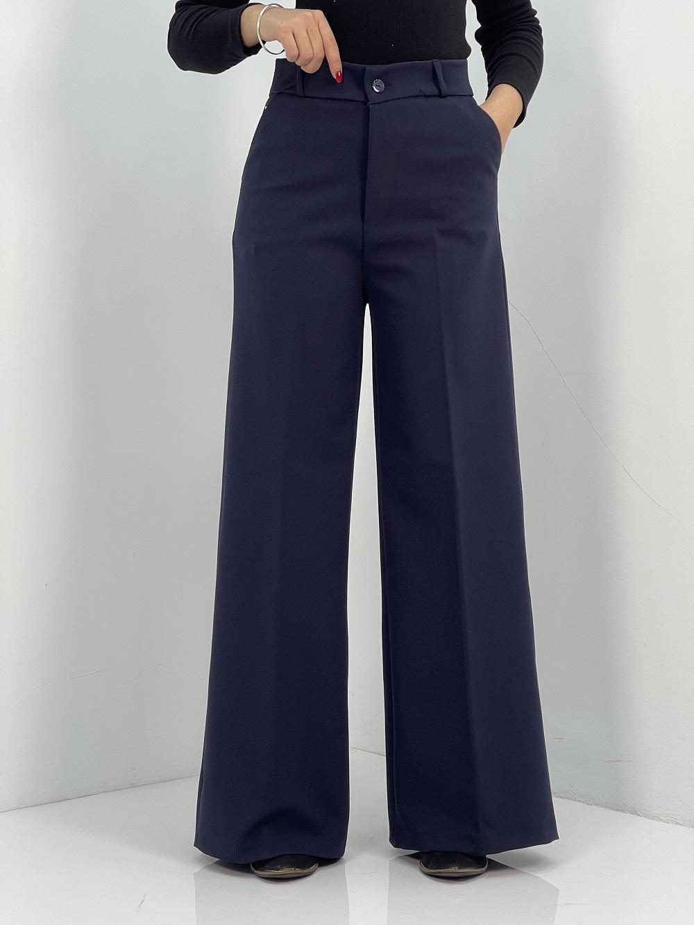 شلوار پارچه ای زنانه فول بگ سرمه ای