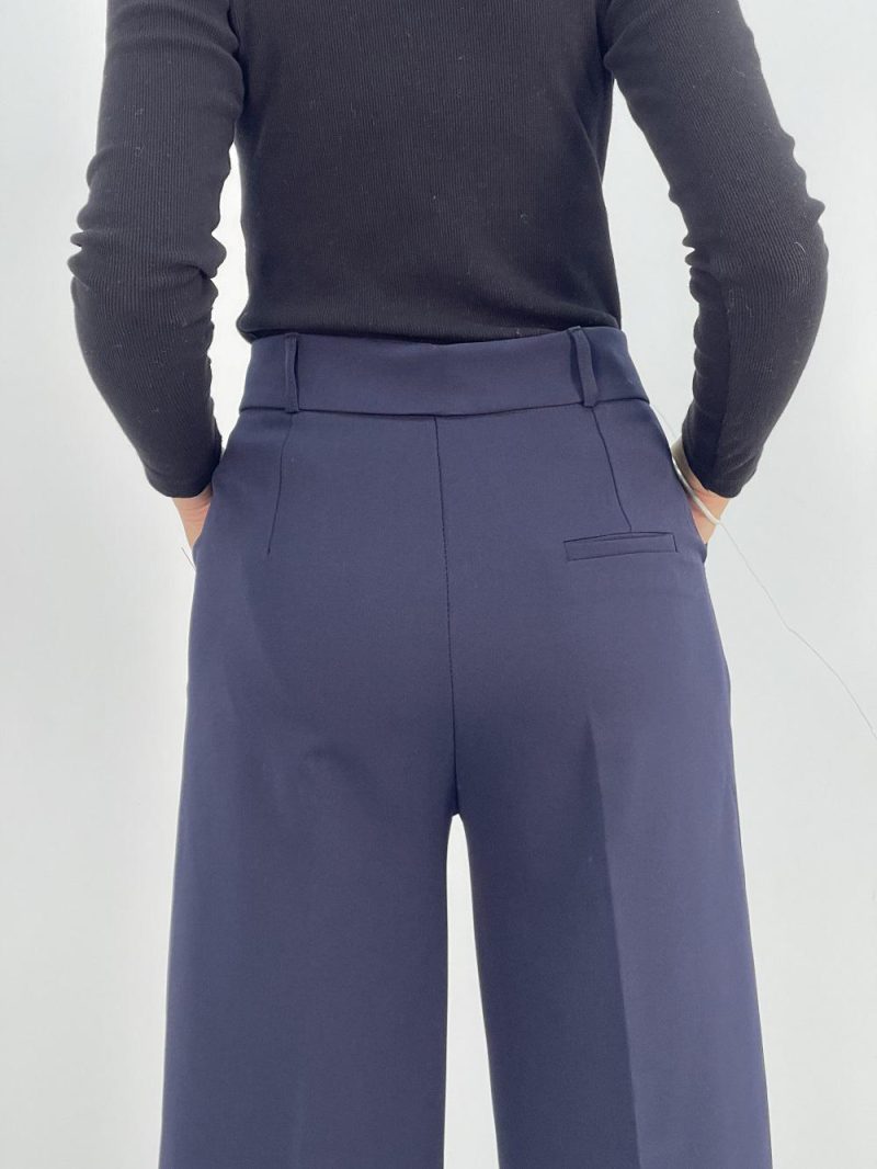 شلوار پارچه ای زنانه فول بگ سرمه ای