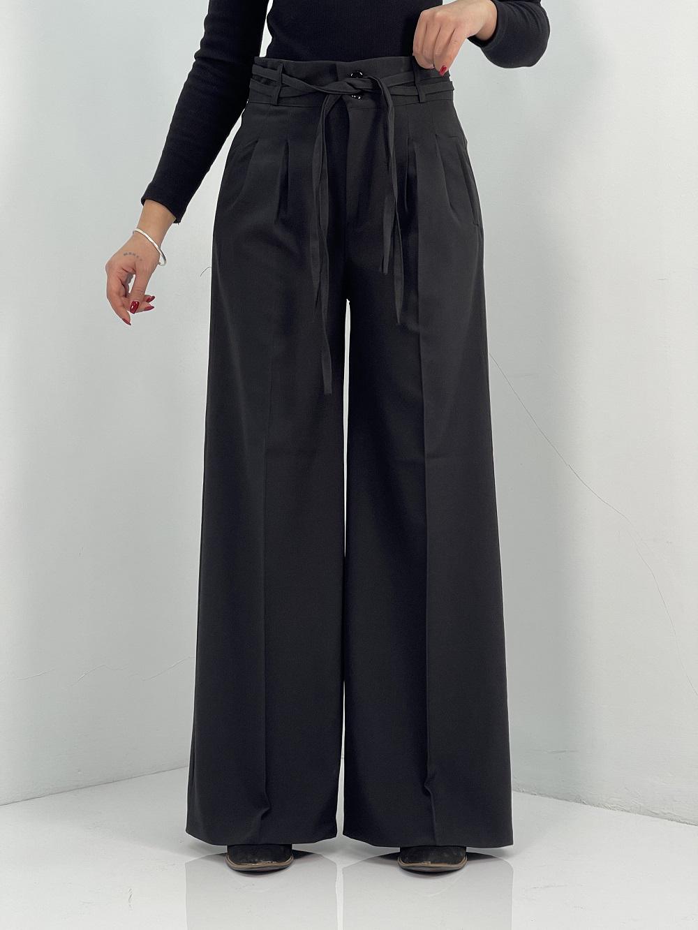 شلوار پارچه ای زنانه فول بگ مشکی