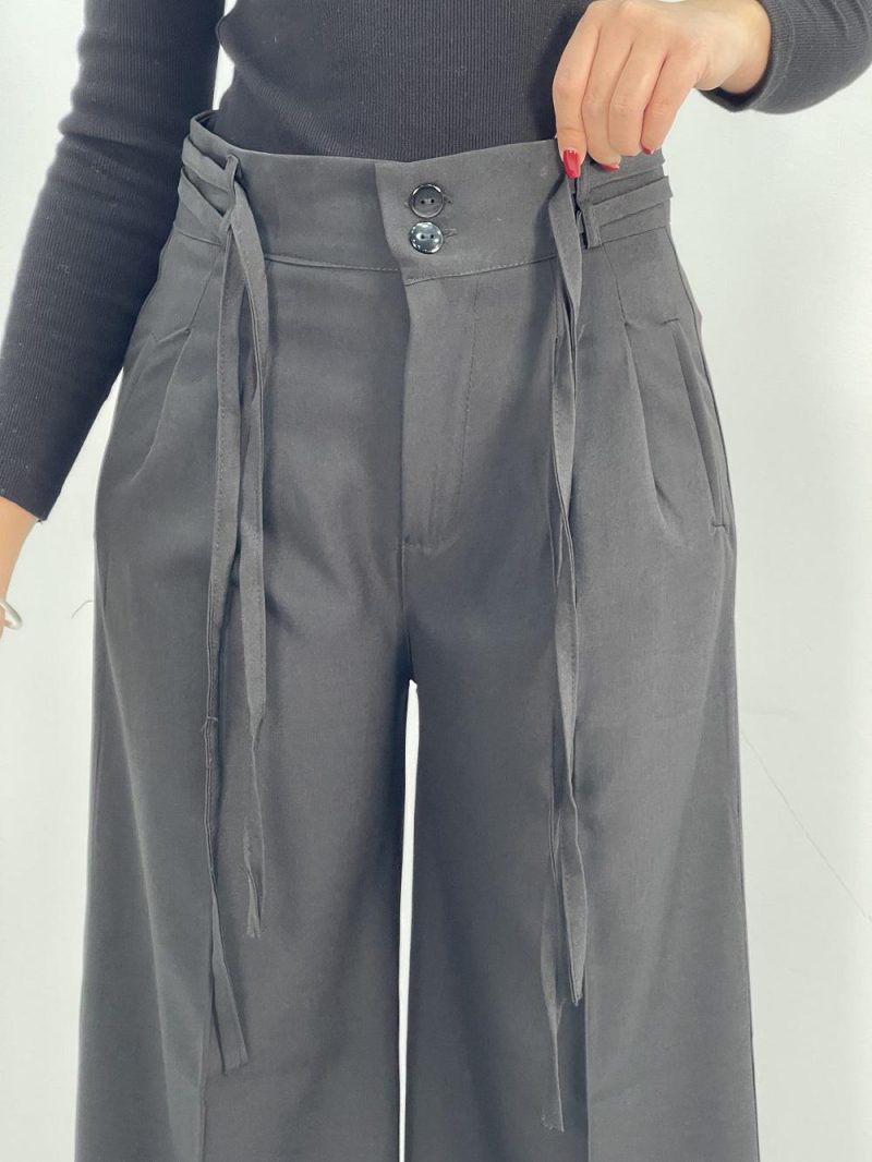 شلوار پارچه ای زنانه فول بگ مشکی