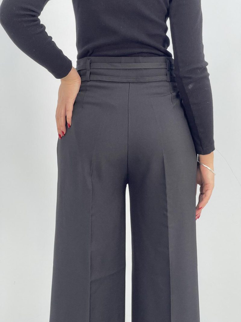 شلوار پارچه ای زنانه فول بگ مشکی