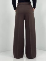 شلوار پارچه ای زنانه فول بگ قهوه ای سوخته