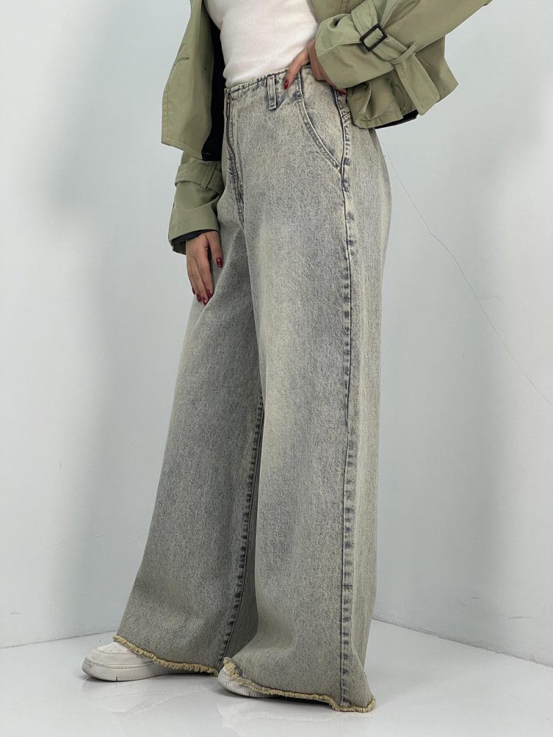 شلوار جین زنانه سوپر بگ کثیف شور