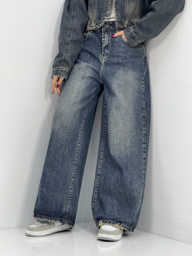 شلوار جین زنانه فول بگ سنگشور خاص