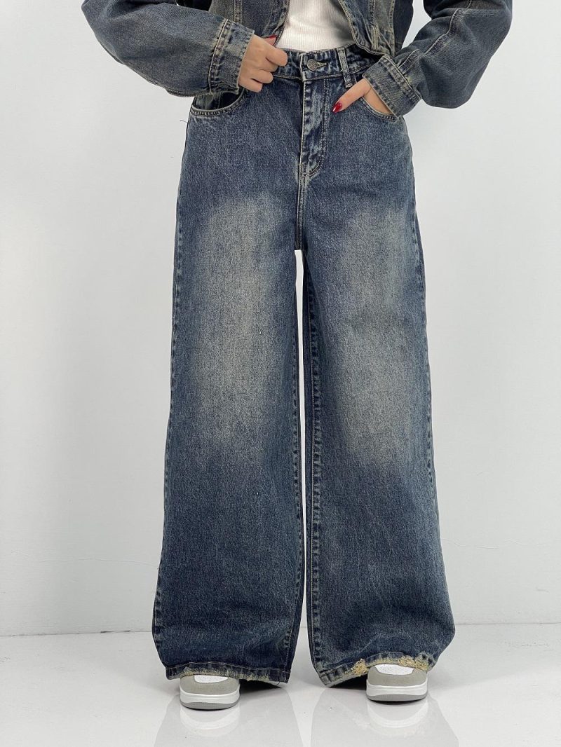 شلوار جین زنانه فول بگ سنگشور خاص