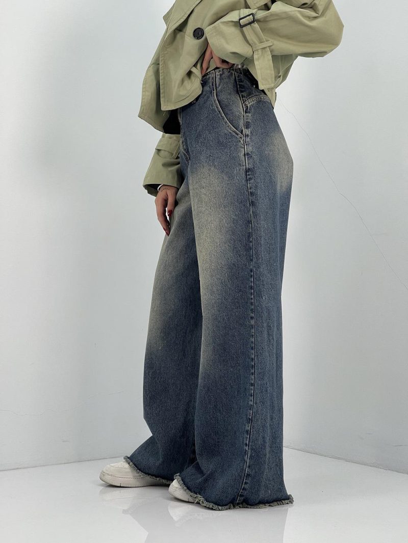 شلوار جین زنانه سوپر بگ آبی سنگشور