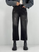 شلوار جین زنانه واد لگ زغالی