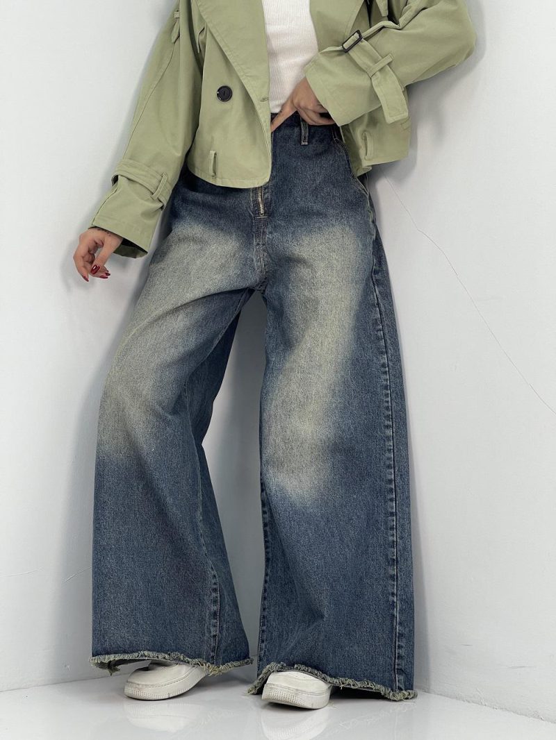 شلوار جین زنانه سوپر بگ آبی سنگشور