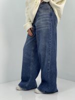 شلوار جین زنانه فول بگ آبی تیره