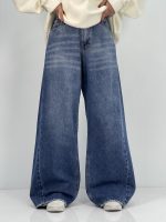 شلوار جین زنانه فول بگ آبی تیره