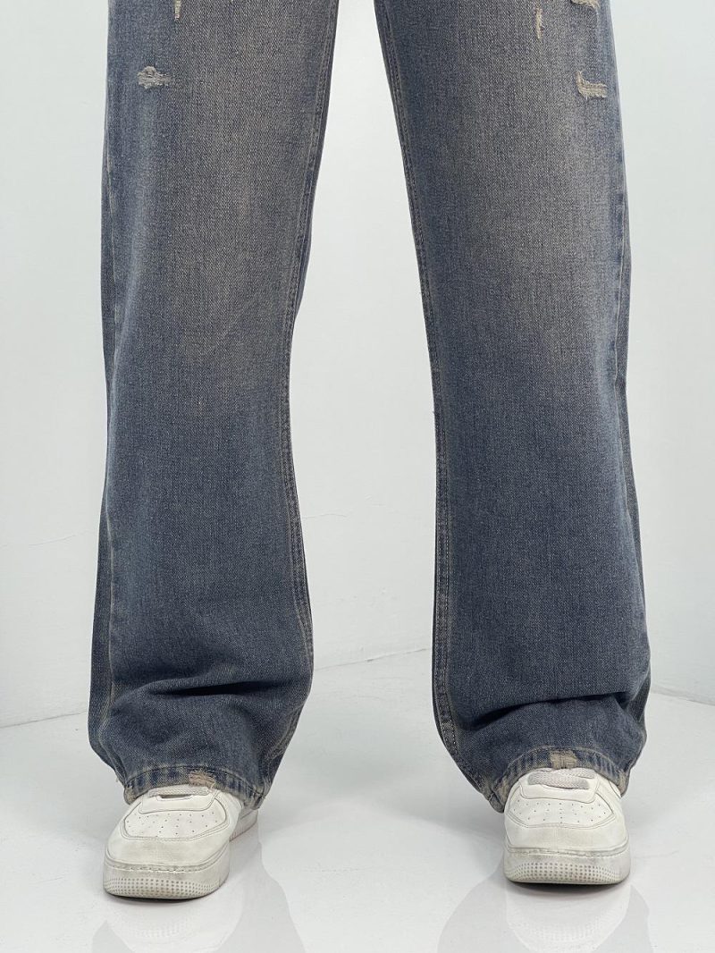 شلوار جین زنانه نیم بگ گازوئیلی