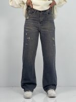 شلوار جین زنانه نیم بگ گازوئیلی