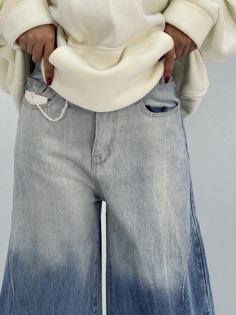 شلوار جین زنانه بالونی آبی روشن