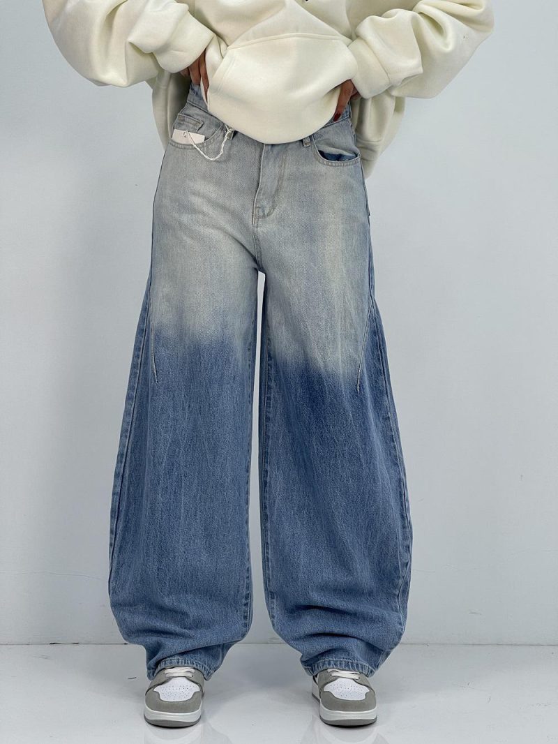 شلوار جین زنانه بالونی آبی روشن
