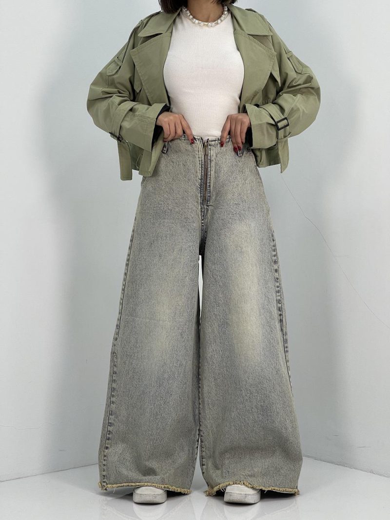 شلوار جین زنانه سوپر بگ کثیف شور