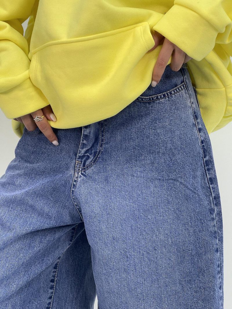 شلوارک جین زنانه سوپر بگ آبی تیره