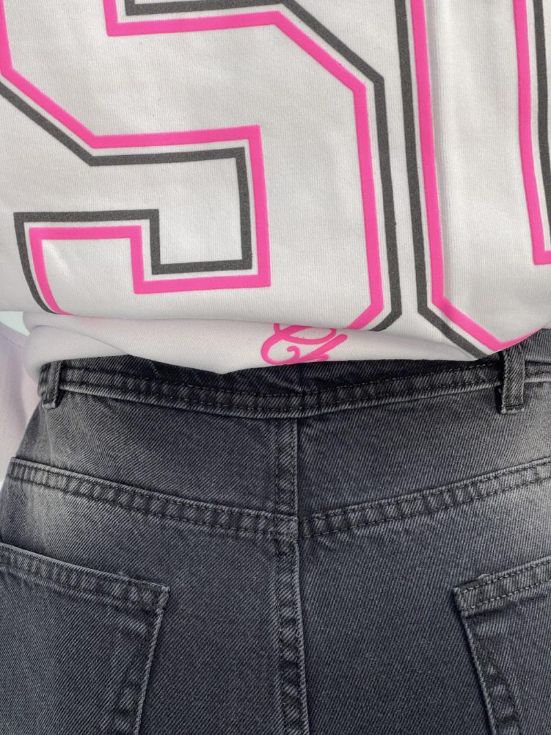 شلوار جین زنانه واید لگ زغالی