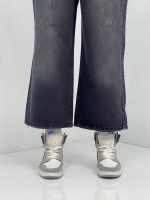 شلوار جین زنانه واید لگ زغالی