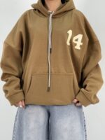 هودی باکسی دخترانه قهوه ای