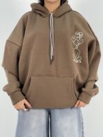 هودی باکسی دخترانه قهوه ای