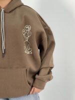 هودی باکسی دخترانه قهوه ای