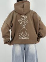 هودی باکسی دخترانه قهوه ای
