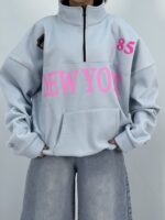 دورس نیم زیپ زنانه آبی