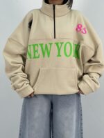 دورس نیم زیپ زنانه کرم