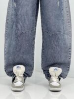 شلوار جین زنانه بالونی آبی با سنگشور خاص