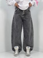 شلوار جین زنانه بالونی کارپنتری طوسی