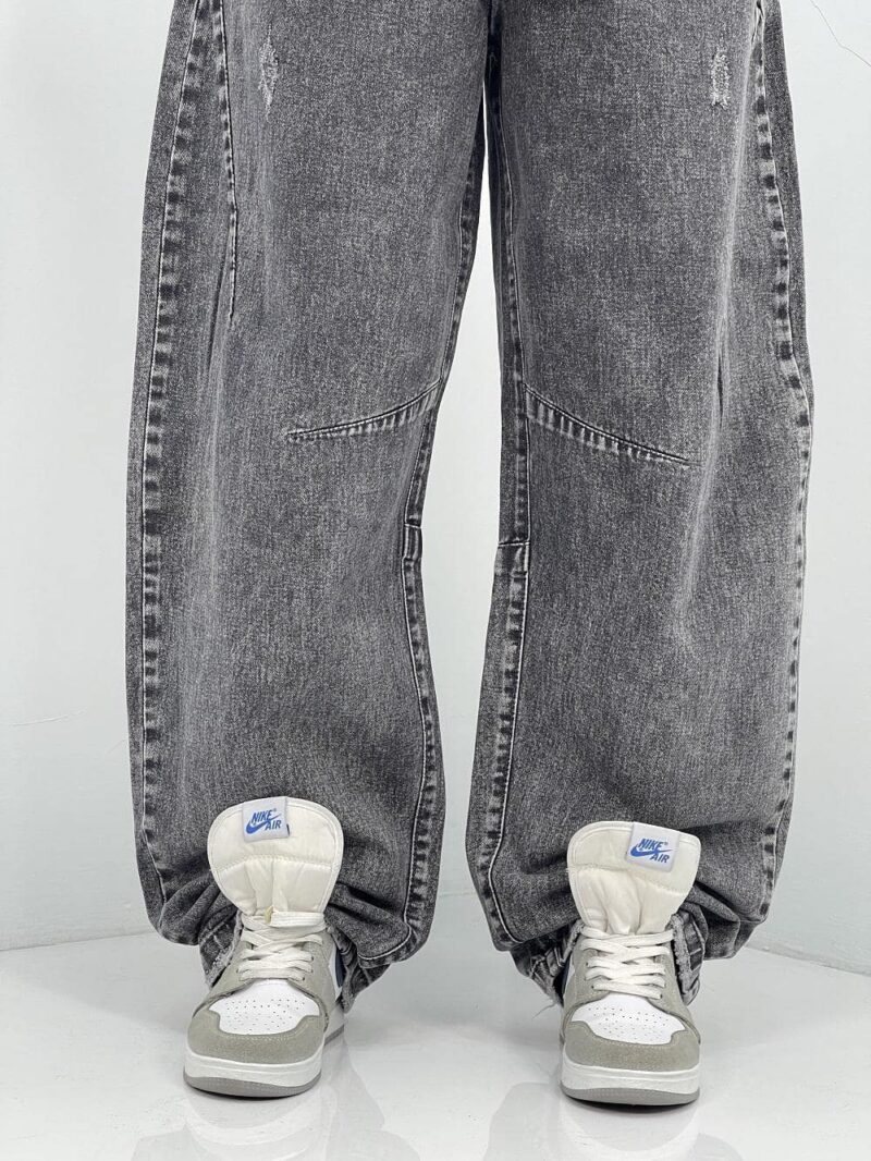 شلوار جین زنانه بالونی کارپنتری طوسی