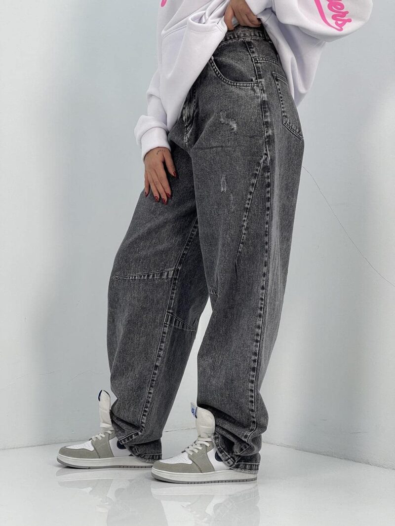 شلوار جین زنانه بالونی کارپنتری طوسی