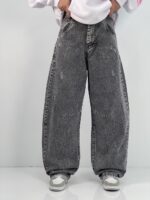 شلوار جین زنانه بالونی کارپنتری طوسی