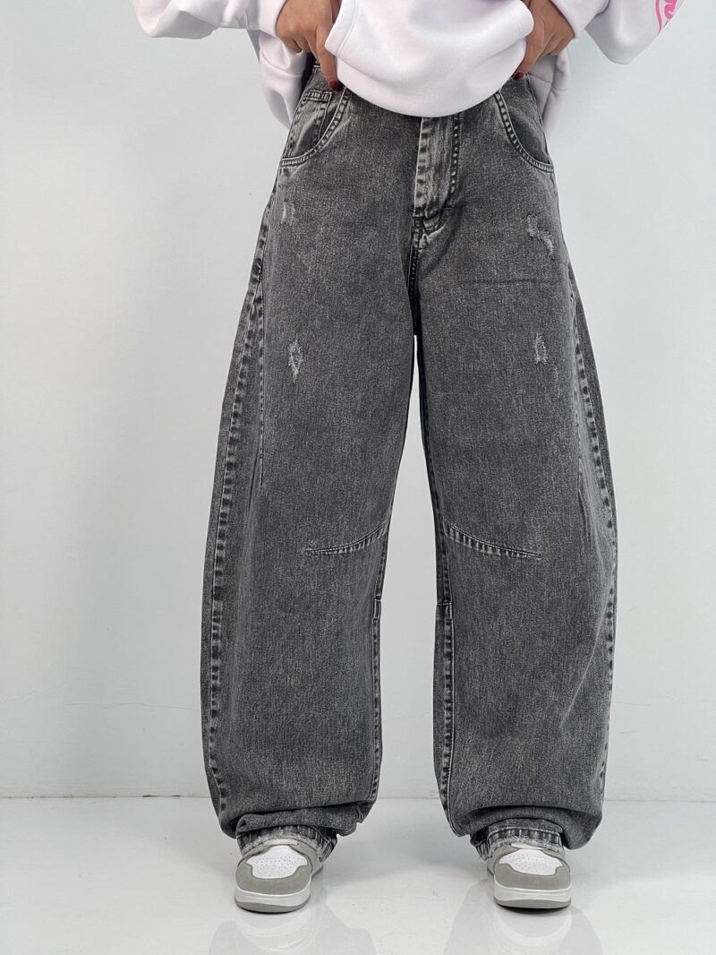 شلوار جین زنانه بالونی کارپنتری طوسی