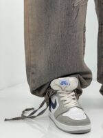 شلوار جین بالونی کارپنتری کرم قهوه ای