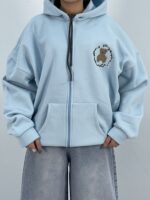 سویشرت باکسی دخترانه آبی