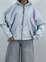 سویشرت باکسی دخترانه آبی