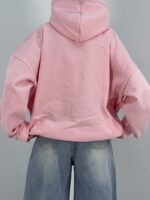 سویشرت باکسی دخترانه صورتی