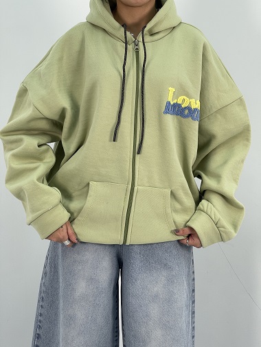 سویشرت باکسی دخترانه سبز