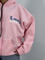 سویشرت باکسی دخترانه صورتی