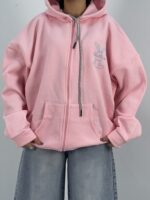 سویشرت باکسی دخترانه صورتی